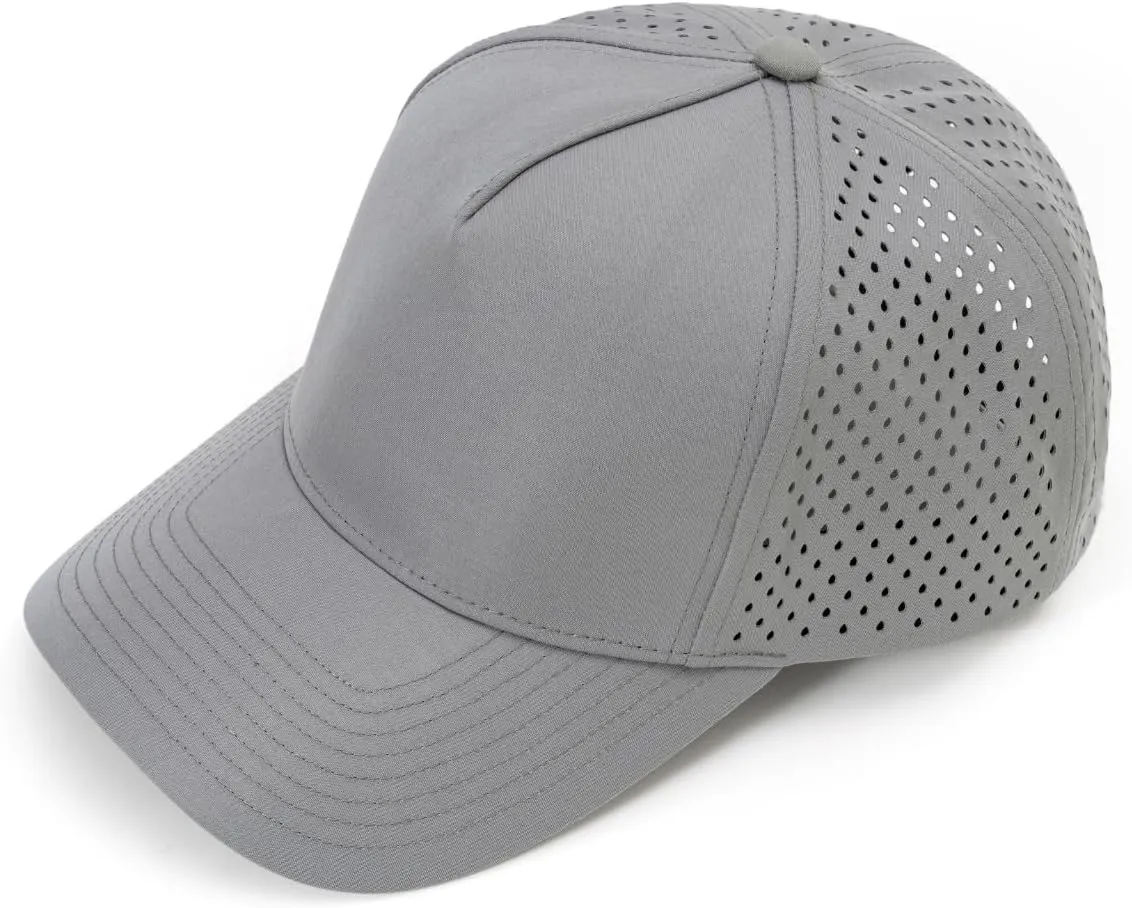 Quick-Dry Snapback Hats, 5-Panel Water-Resistant Mesh Baseball Caps for Men & Women, Golf, Running or Workouts