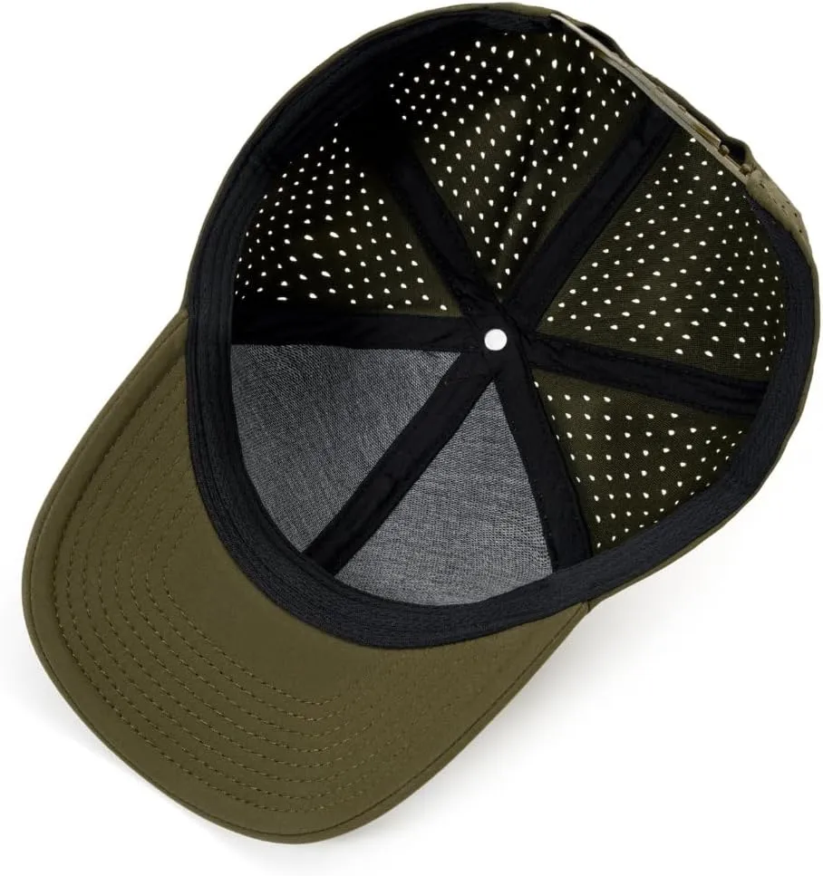 Quick-Dry Snapback Hats, 6-Panel Water-Resistant Mesh Baseball Caps for Men & Women, Golf, Running or Workouts