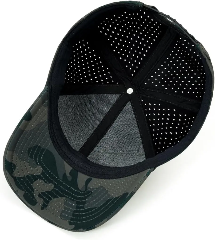 Quick-Dry Snapback Hats, 6-Panel Water-Resistant Mesh Baseball Caps for Men & Women, Golf, Running or Workouts