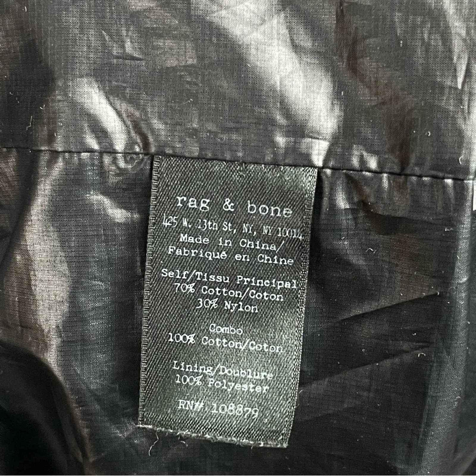 rag & bone Black Military Style Utility Jacket Coat Hood !! Shell Only - as-is!! Size 4
