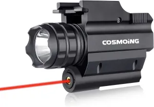 Rail Mounted Pistol Red Laser Light Combo (Laser Sight Combo) & 600 Lumen Strobe Pistol Flashlight Rail Mount Gun Flashlight with Quick Release for Pistols Handguns,Gun Light,Pistol,Rifles