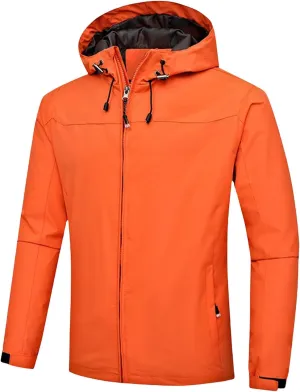 Rain Jacket for Men Lightweight Waterproof Windbreaker Shell Jacket Raincoat with Hood for Hiking Travel Outdoor
