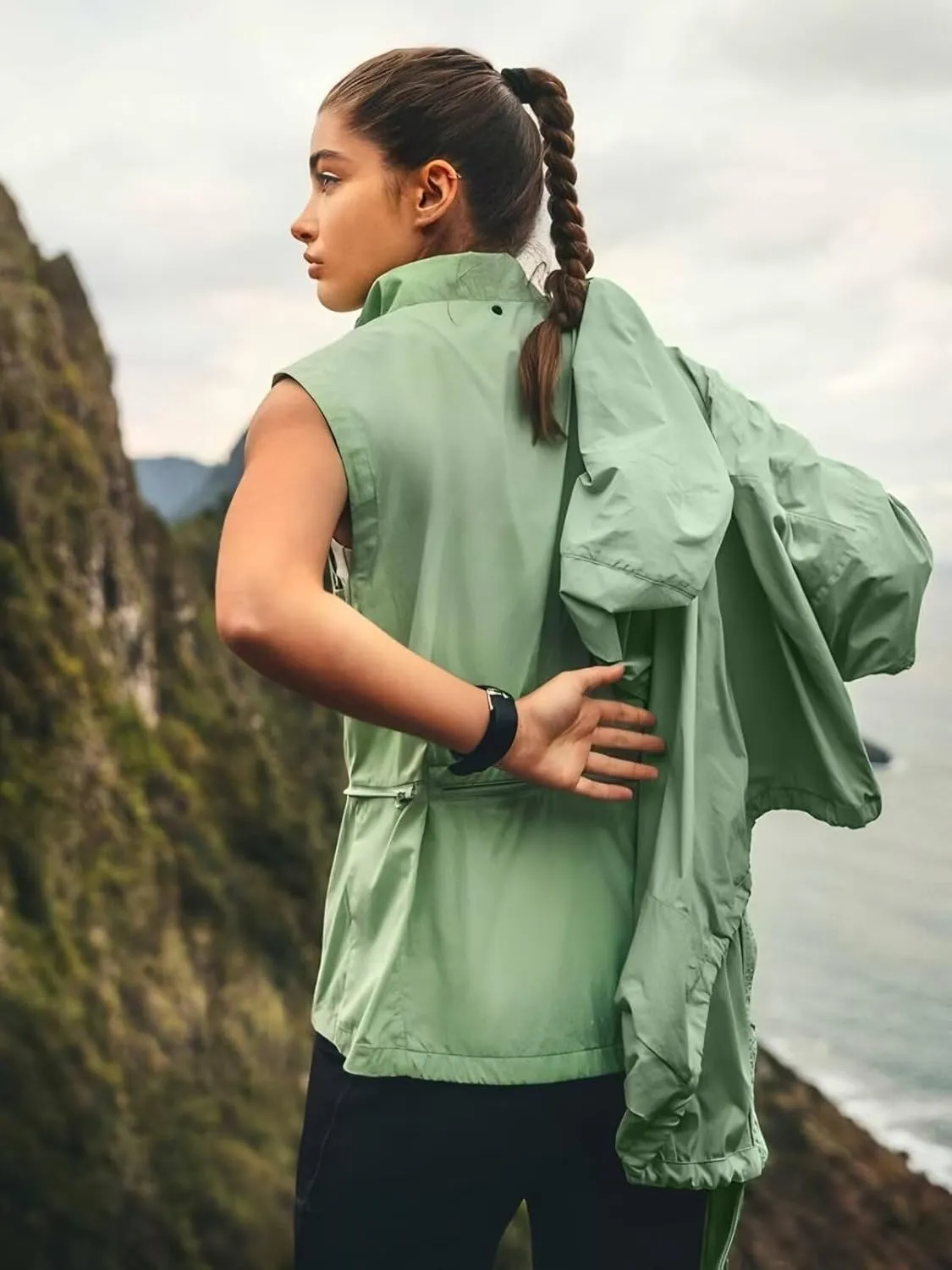 Rain Jacket Women Waterproof Lightweight Jacket With Hood Packable Raincoat With Pocket S-XXL