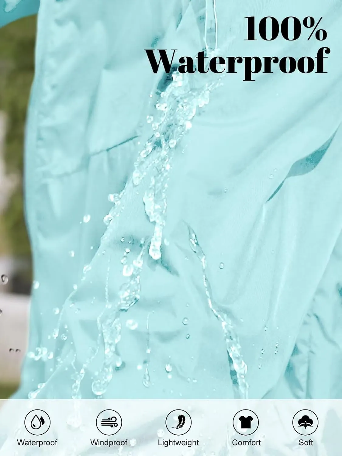 Rain Jacket Women Waterproof Lightweight Jacket With Hood Packable Raincoat With Pocket S-XXL