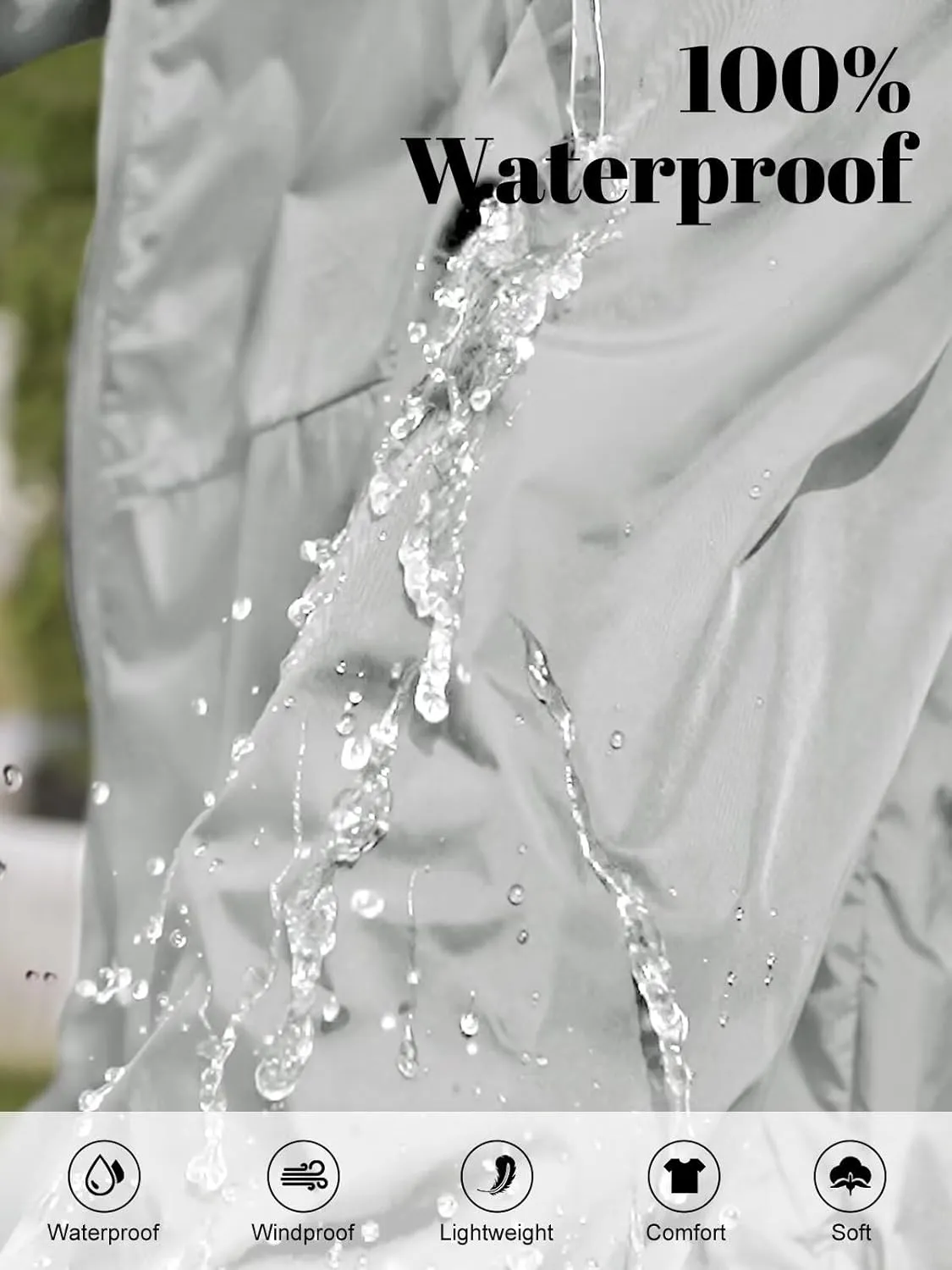 Rain Jacket Women Waterproof Lightweight Jacket With Hood Packable Raincoat With Pocket S-XXL
