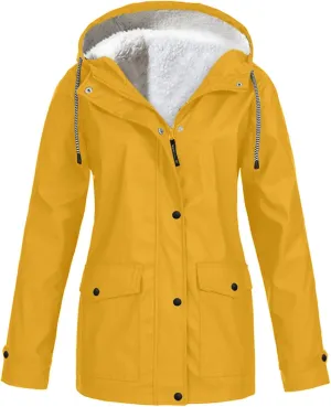 Raincoat Women Lightweight Rain Jackets Waterproof Packable Active Outdoor Hooded Windbreaker Raincoat Trench Coats