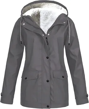 Raincoat Women Lightweight Rain Jackets Waterproof Packable Active Outdoor Hooded Windbreaker Raincoat Trench Coats