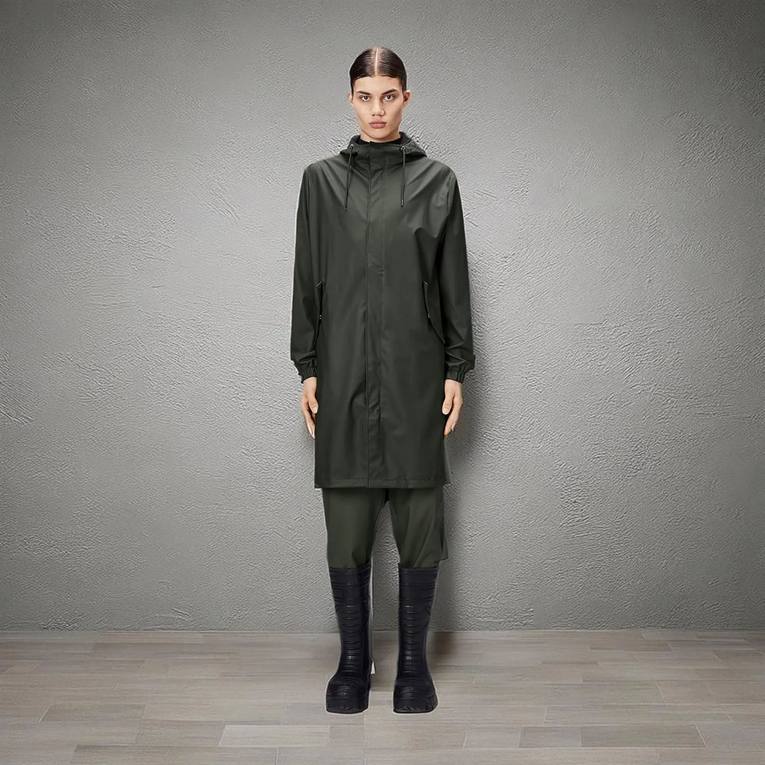 RAINS Fishtail Parka Coat for Men and Women - Waterproof jacket with Elasticated cuffs