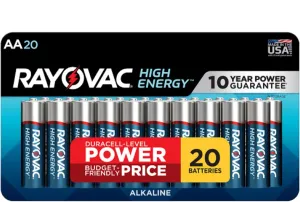 Rayovac High Energy AA Batteries (20 Pack), Double A Alkaline Batteries