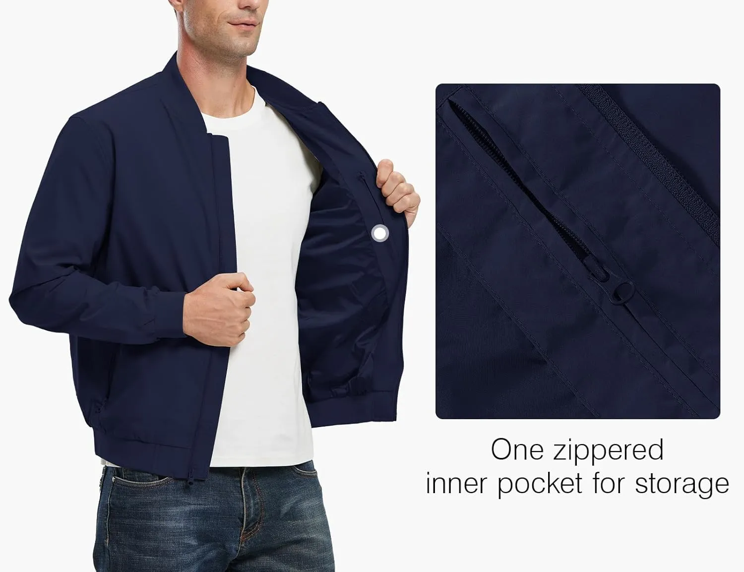 Rdruko Men's Lightweight Bomber Jacket Causal Fashion Stylish Windbreaker Light Jacket