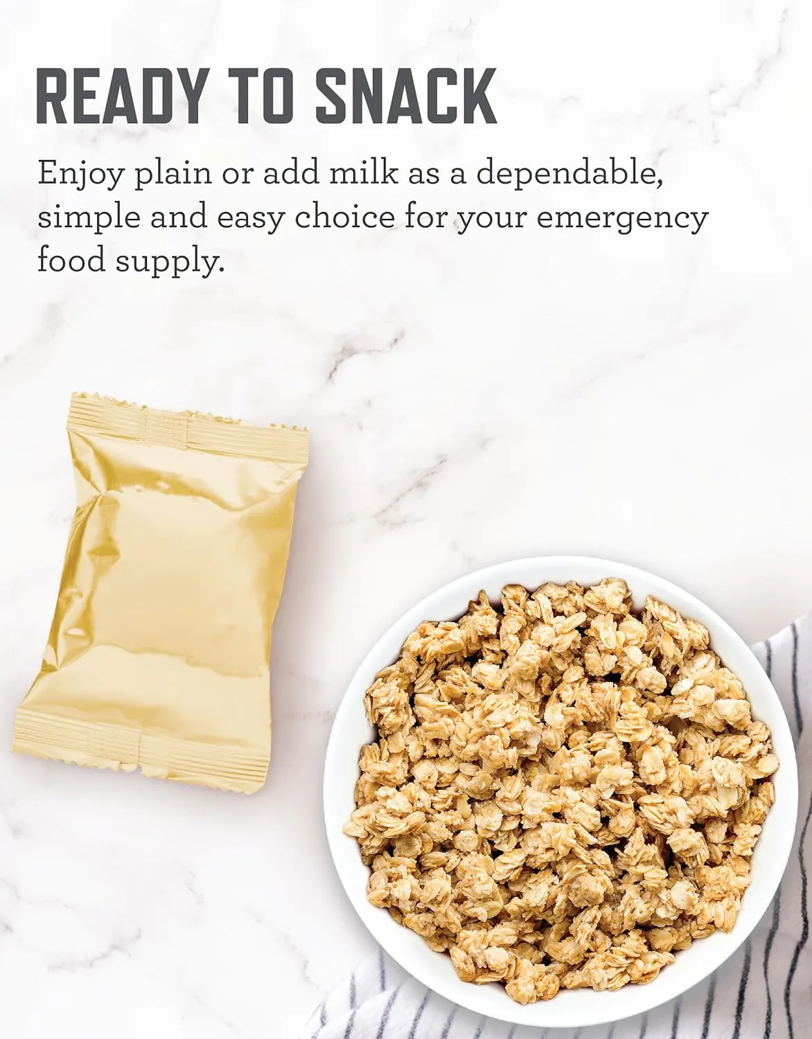 READYWISE - Crunchy Granola, 40 Servings, 2 Box Kit, Freeze Dried Food, MRE, Emergency Kit, for Hiking, Camping Essentials, Hurricane Preparedness Items, & Food Storage, 25-Year Shelf Life