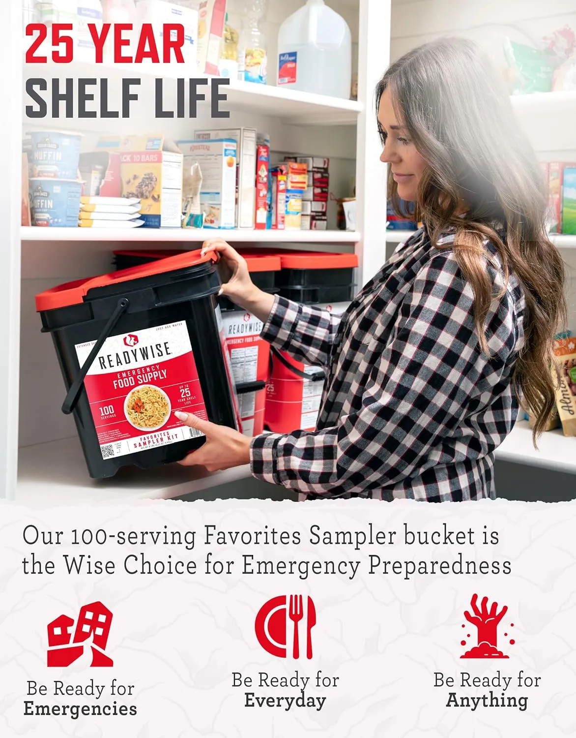 READYWISE -Favorites Sample Kit, 100 Servings, MRE, Emergency Food Supply, Premade, Freeze Dried Food, Survival Meal, Hiking, Adventure & Camping Essentials, Emergency Preparedness, 25-Year Shelf Life