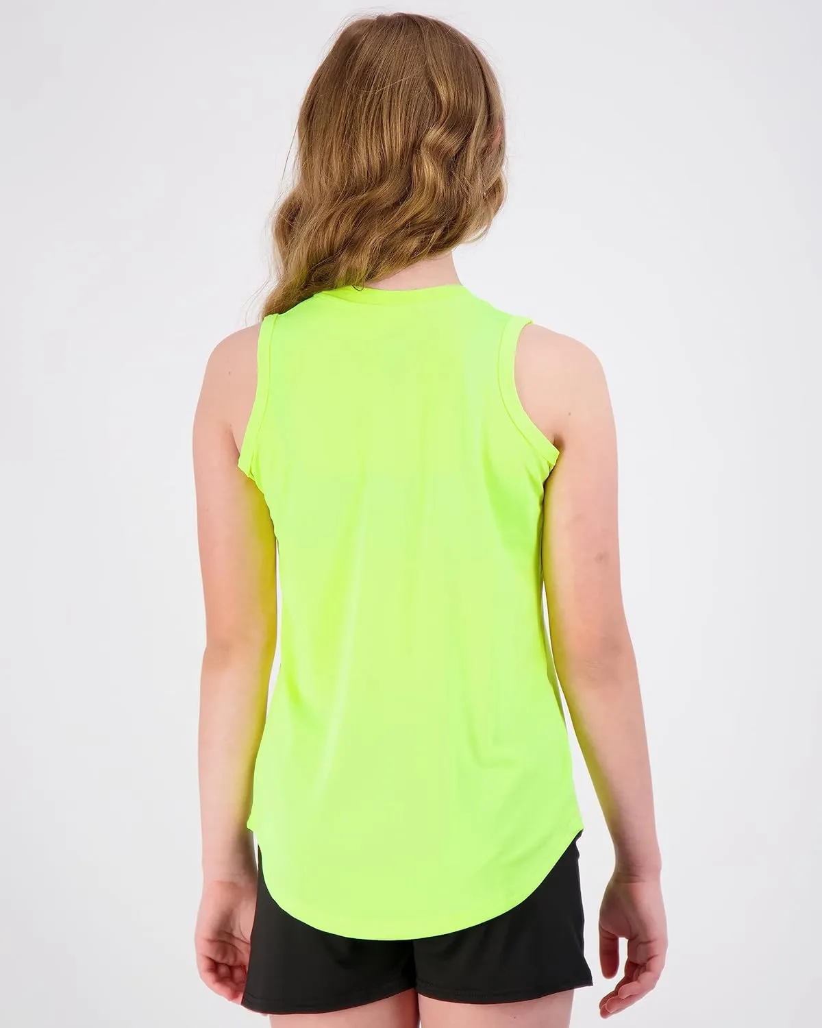 Real Essentials 4 Pack: Girls Active Dry Fit Performance Tank Top