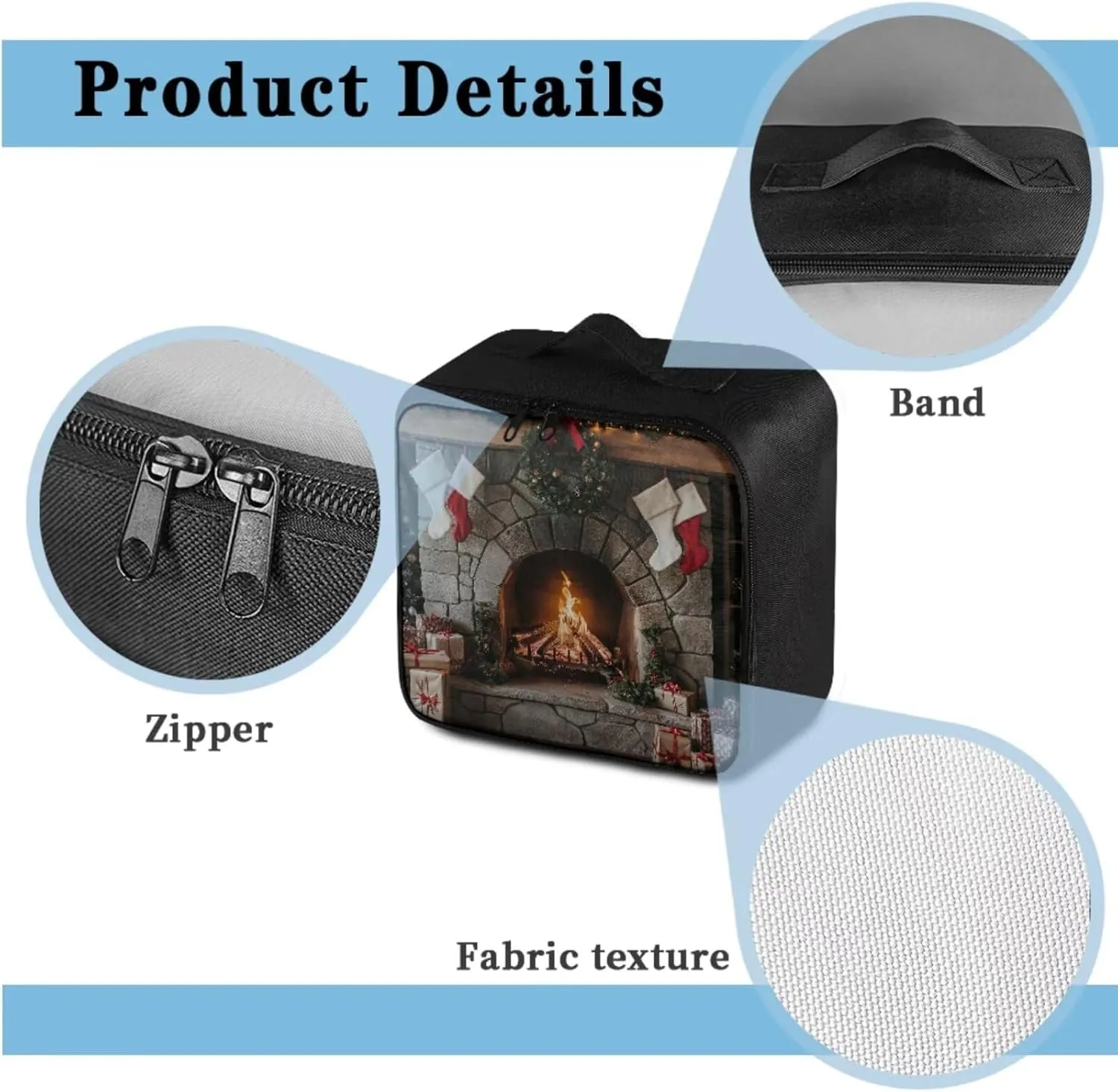 Realistic Fireplace Print Medicine Storage Bag Empty-Emergency Trauma Kit-Meds Organizer-Family First Aid Kit,Ideal for Home-Travel-Dorm-Workplace-Car-Camping,No Accessories Included