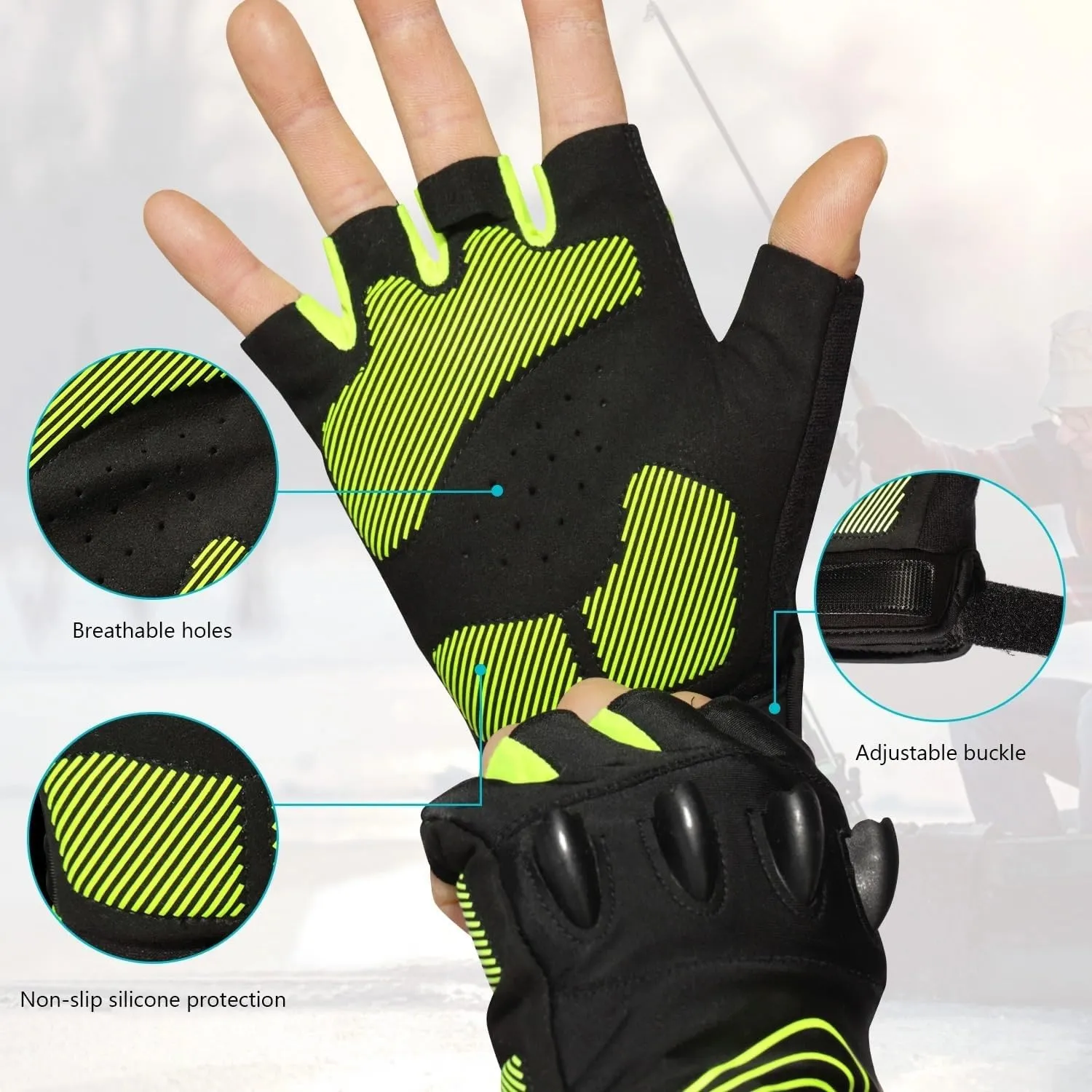 Rechargeable 4 LED Flashlight Cycling Gloves Hands Free Led Flashlight for Running Walking Fishing Riding Repairing Solid Quality Comfortable Fits Bicycle Flashlight Gloves for Men Gifts