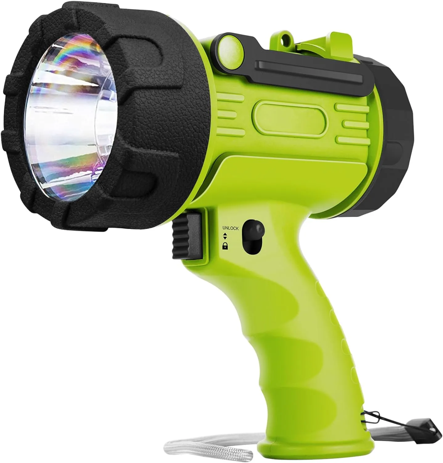 Rechargeable Spotlight Flashlight IP67 Waterproof, 12 Hours Long Running 800 LumenSpot Light, Impact Resistant Handheld Spotlight with Detachable Red Lens