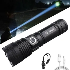 Rechargeable Tactical Flashlight, 990,000 High Lumens,4921FT Long Range,Zoomable and 3 Modes, IP67 Waterproof, flashlights for Emergencies,Outdoor, Camping,Power Outage