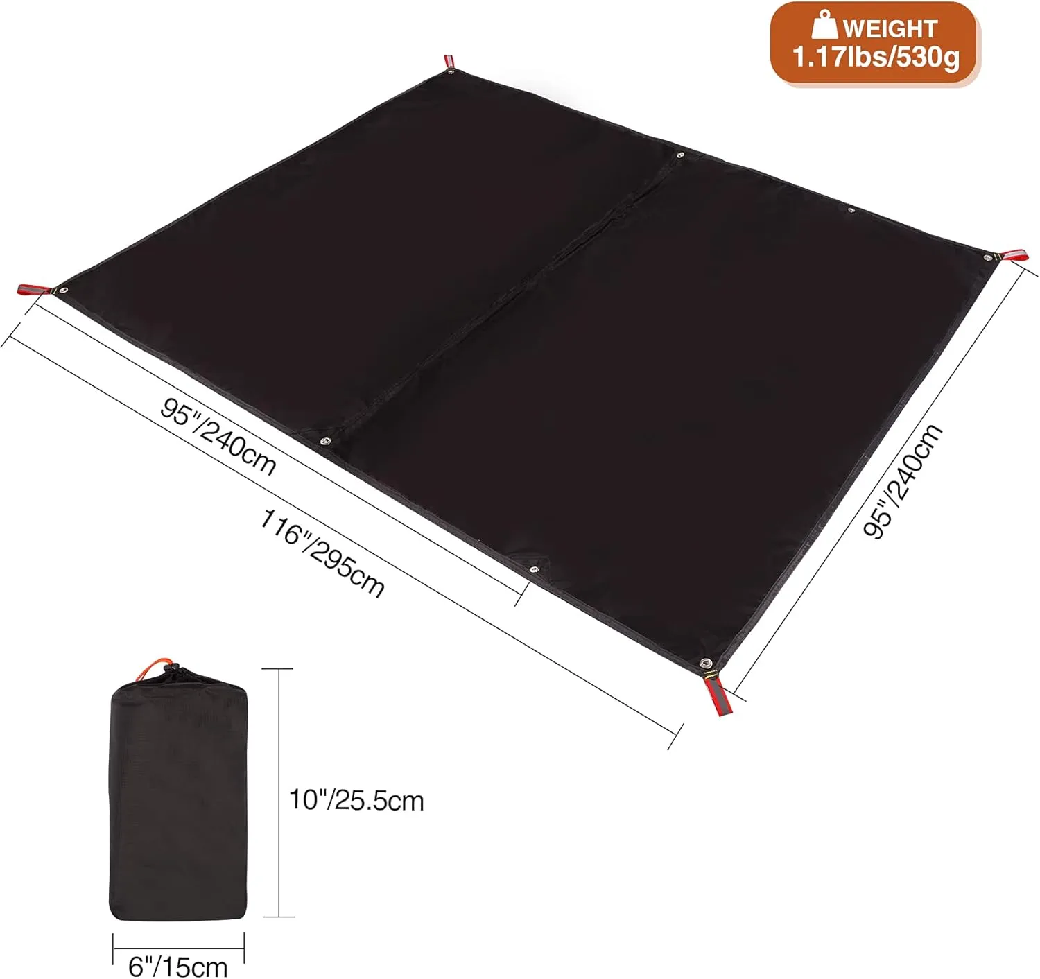 REDCAMP Ultralight Tent Footprint, PU 2000 Waterproof Camping Tent Tarp with Drawstring Carrying Bag