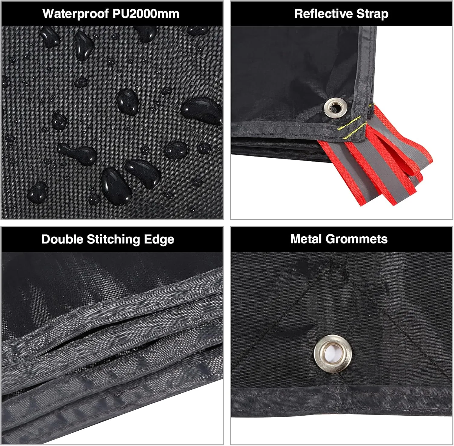 REDCAMP Ultralight Tent Footprint, PU 2000 Waterproof Camping Tent Tarp with Drawstring Carrying Bag