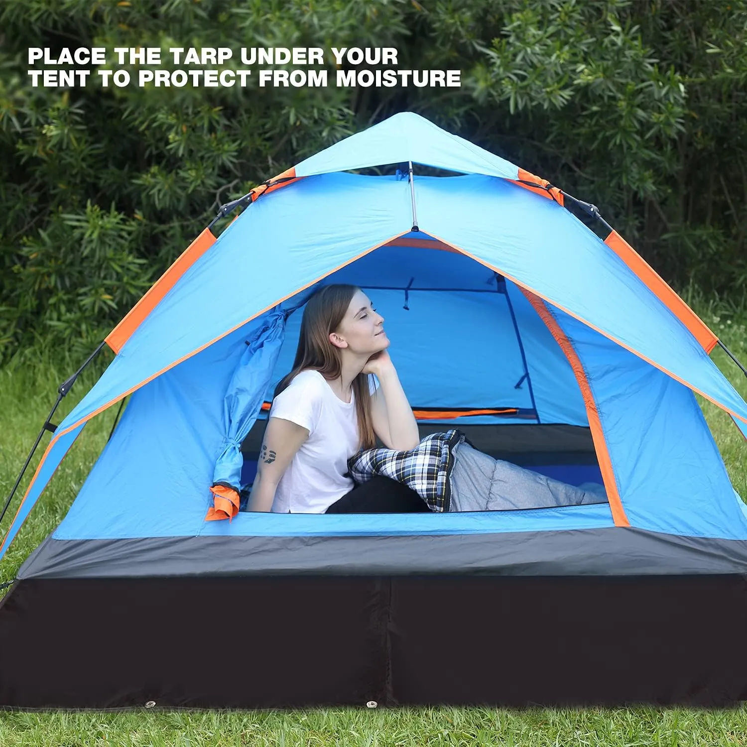 REDCAMP Ultralight Tent Footprint, PU 2000 Waterproof Camping Tent Tarp with Drawstring Carrying Bag