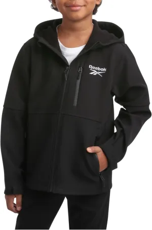 Reebok Boys' Jacket - Lightweight Polar Fleece Lined Softshell Jacket with Hood - Weather Resistant Jacket for Boys (8-20)