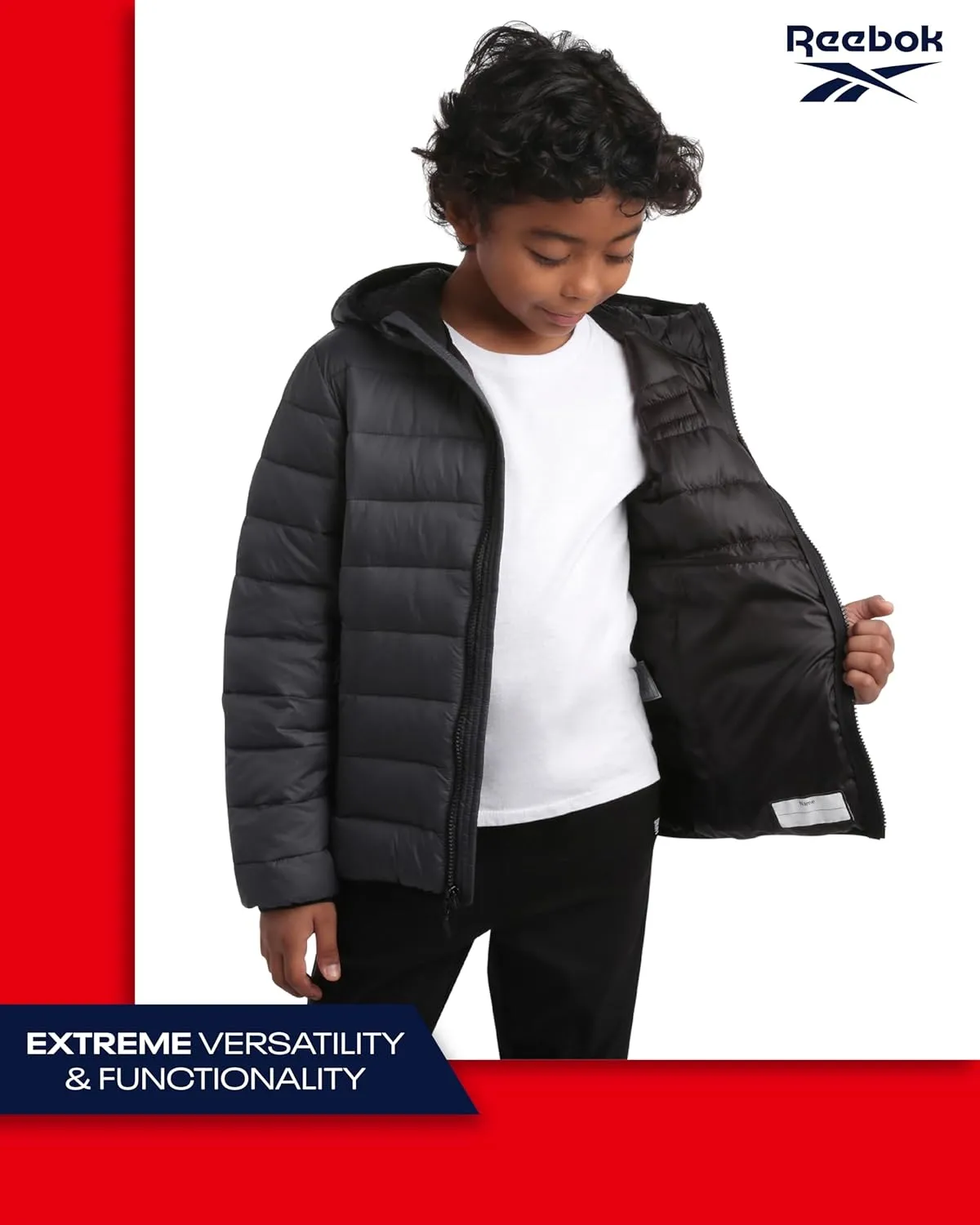 Reebok Boys’ Jacket – Water Resistant Midweight Quilted Puffer Coat – Insulated Outerwear Down Coat for Boys (4-20)