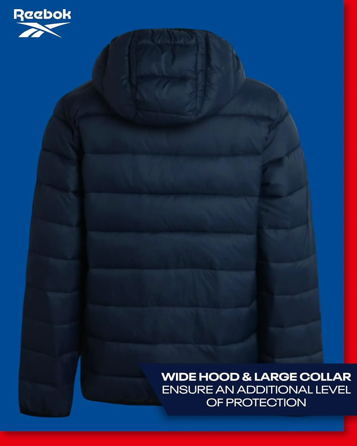 Reebok Boys’ Jacket – Water Resistant Midweight Quilted Puffer Coat – Insulated Outerwear Down Coat for Boys (4-20)