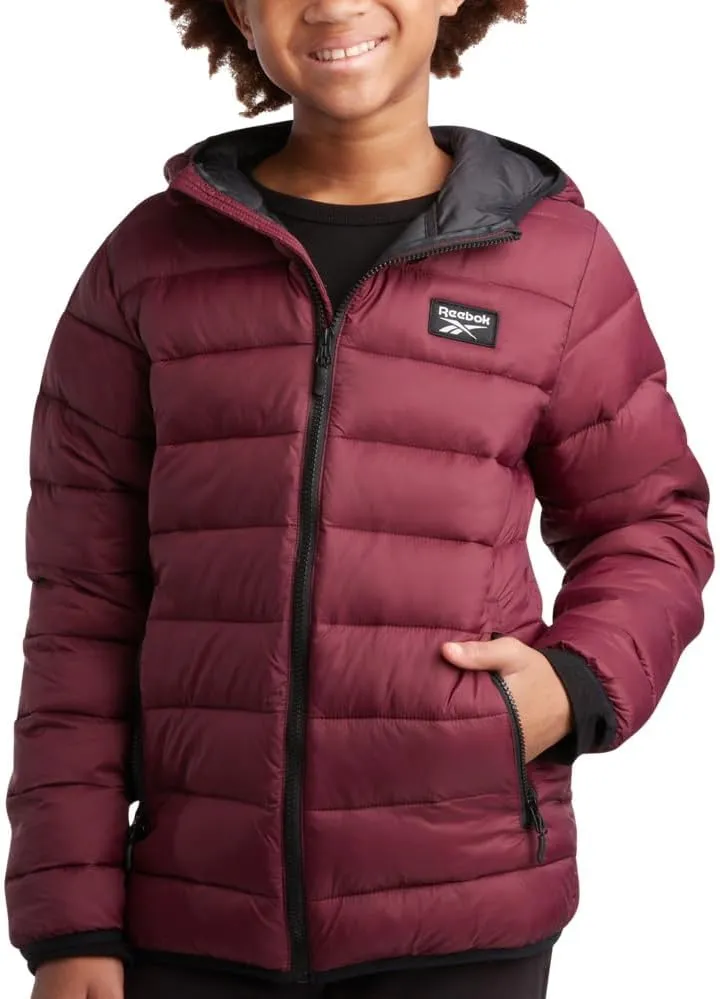 Reebok Boys’ Jacket – Water Resistant Midweight Quilted Puffer Coat – Insulated Outerwear Down Coat for Boys (4-20)