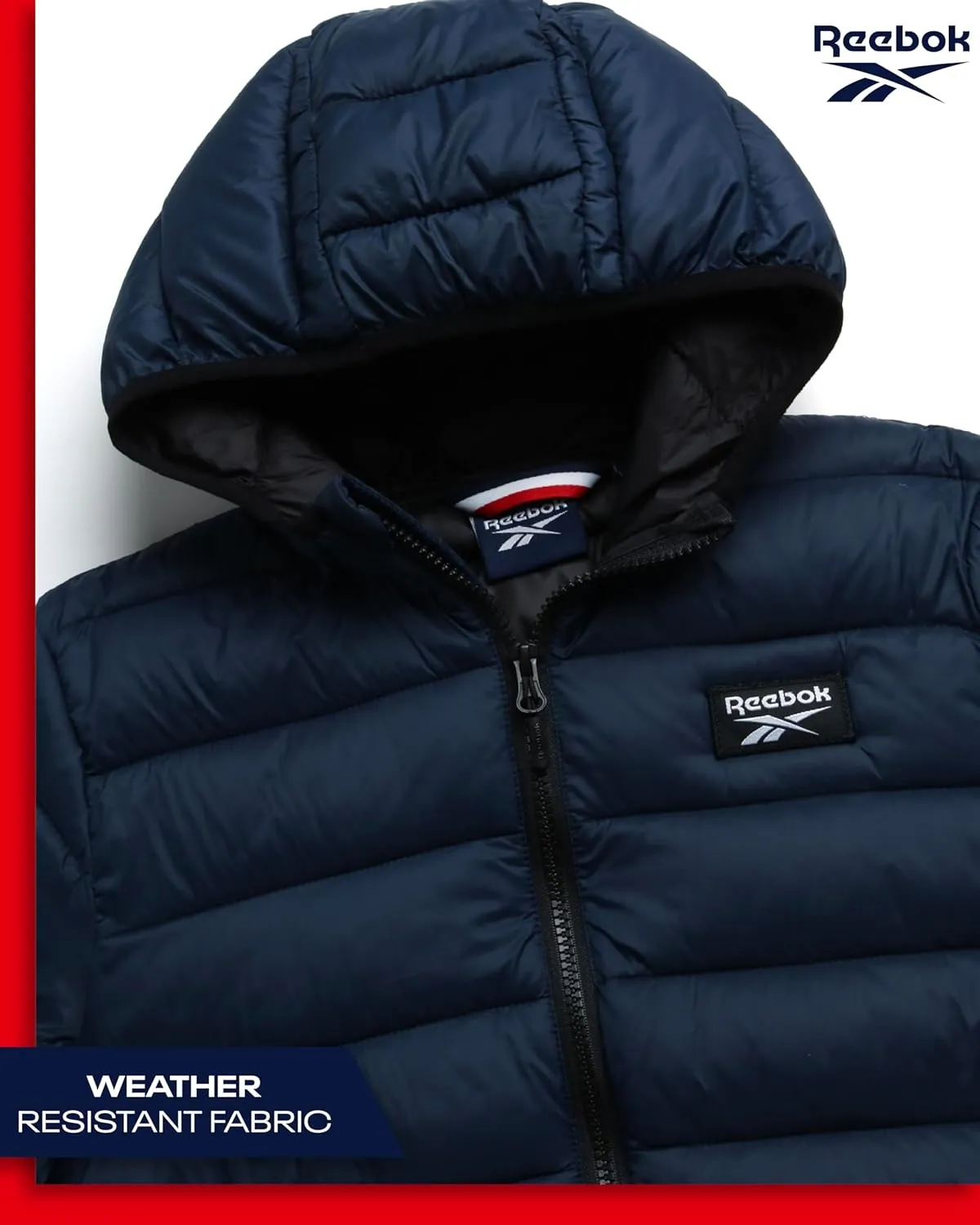 Reebok Boys’ Jacket – Water Resistant Midweight Quilted Puffer Coat – Insulated Outerwear Down Coat for Boys (4-20)