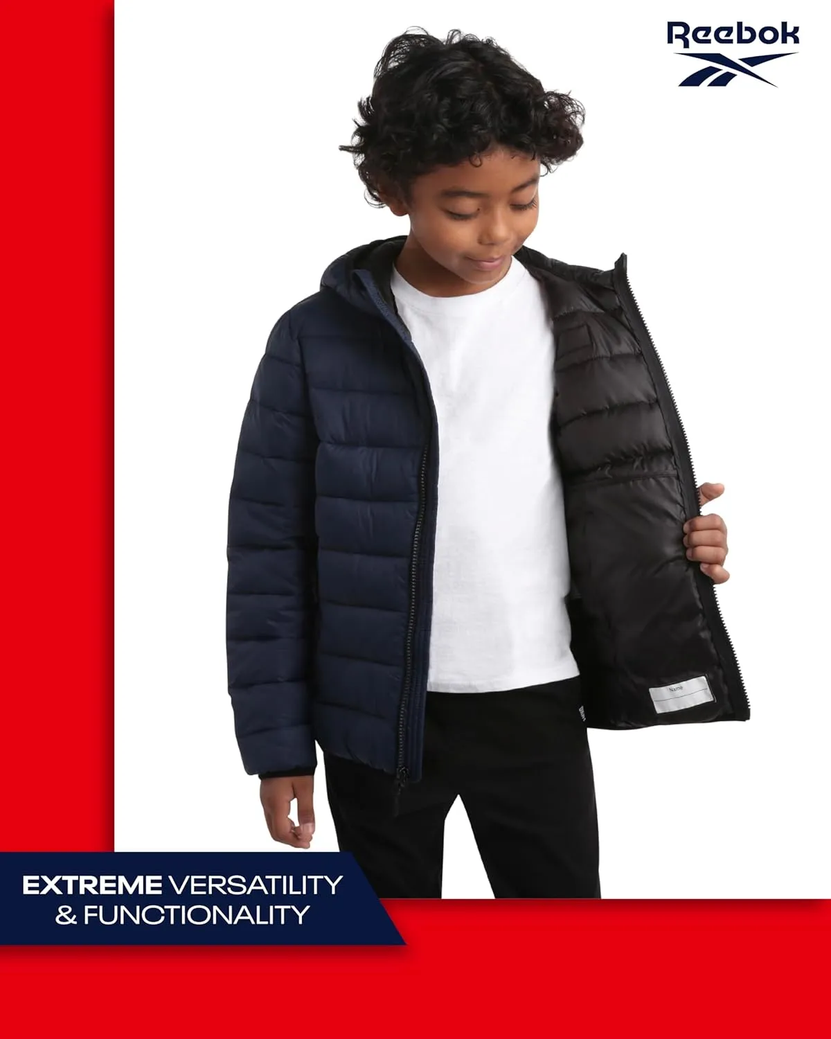 Reebok Boys’ Jacket – Water Resistant Midweight Quilted Puffer Coat – Insulated Outerwear Down Coat for Boys (4-20)