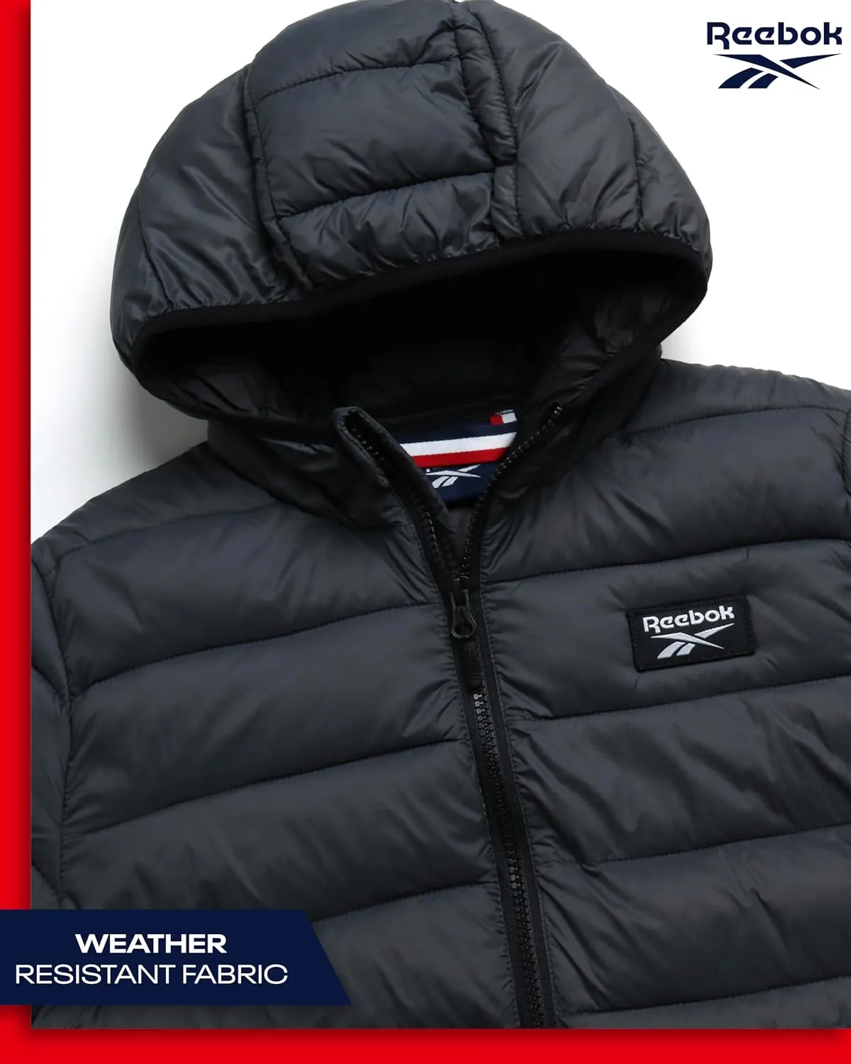 Reebok Boys’ Jacket – Water Resistant Midweight Quilted Puffer Coat – Insulated Outerwear Down Coat for Boys (4-20)