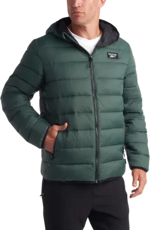 Reebok Mens Jacket - Lightweight Hooded Quilted Puffer Coat - Warm Insulated Winter Jacket for Men (S-4X)