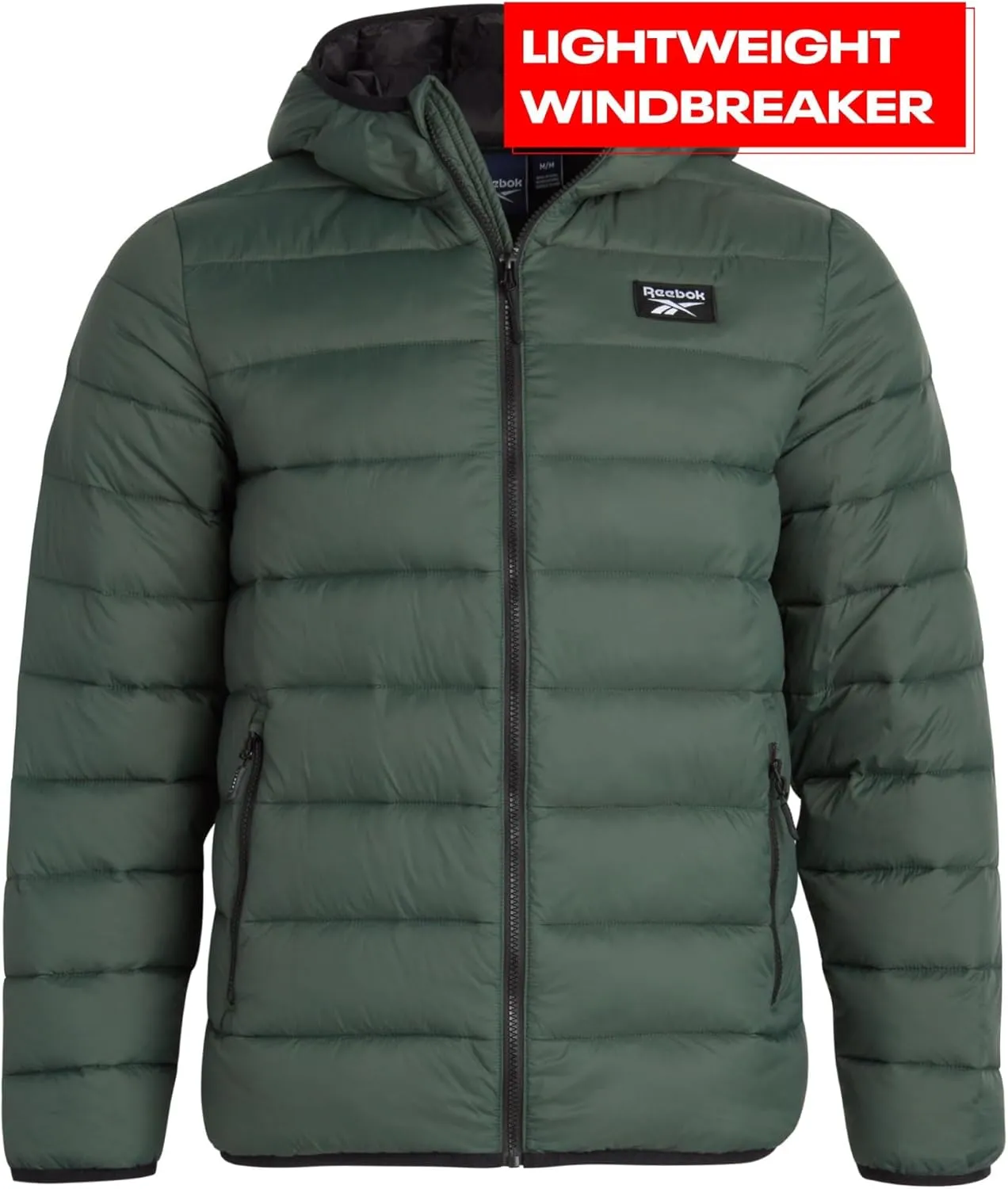 Reebok Mens Jacket - Lightweight Hooded Quilted Puffer Coat - Warm Insulated Winter Jacket for Men (S-4X)