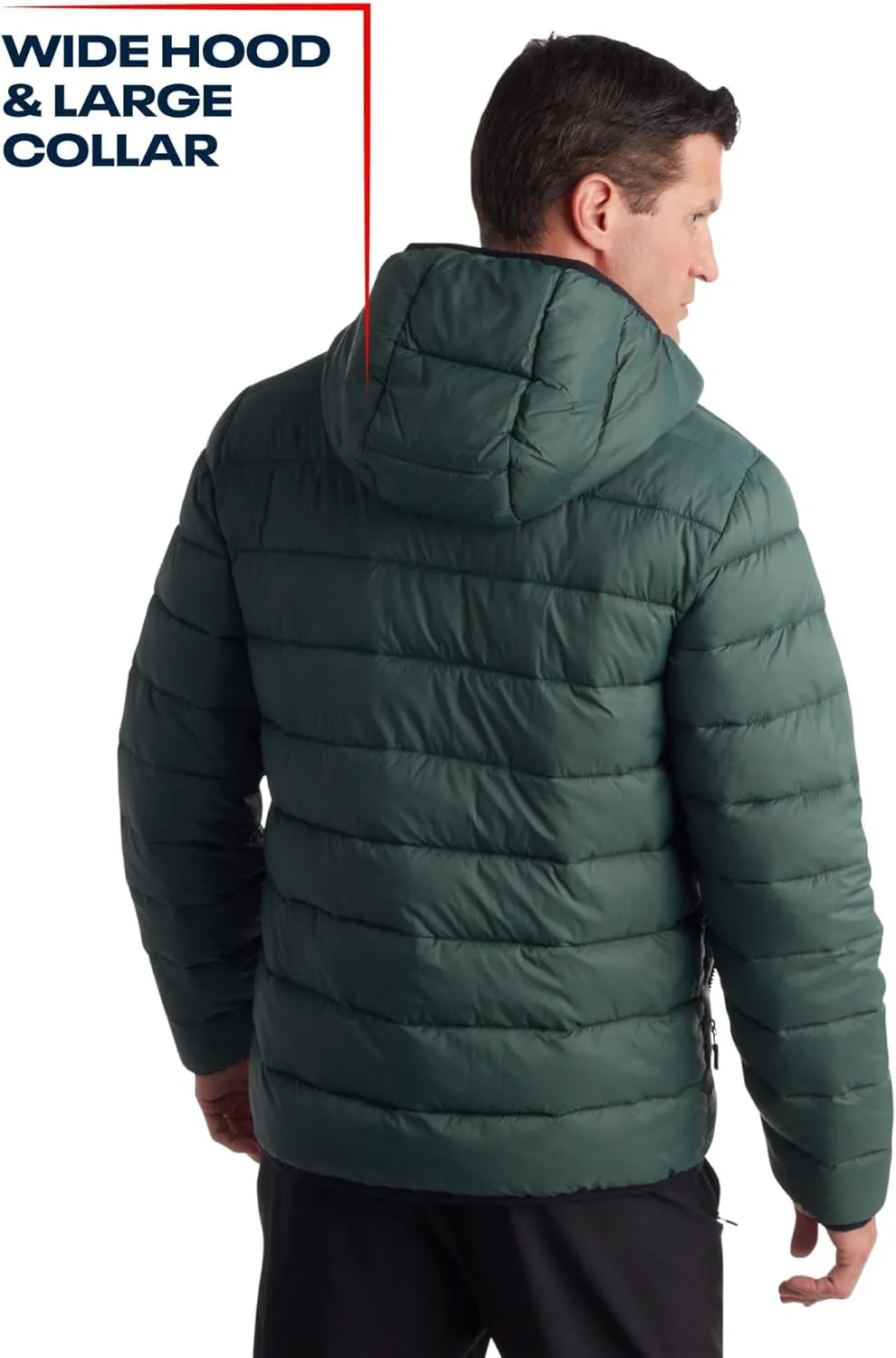 Reebok Mens Jacket - Lightweight Hooded Quilted Puffer Coat - Warm Insulated Winter Jacket for Men (S-4X)