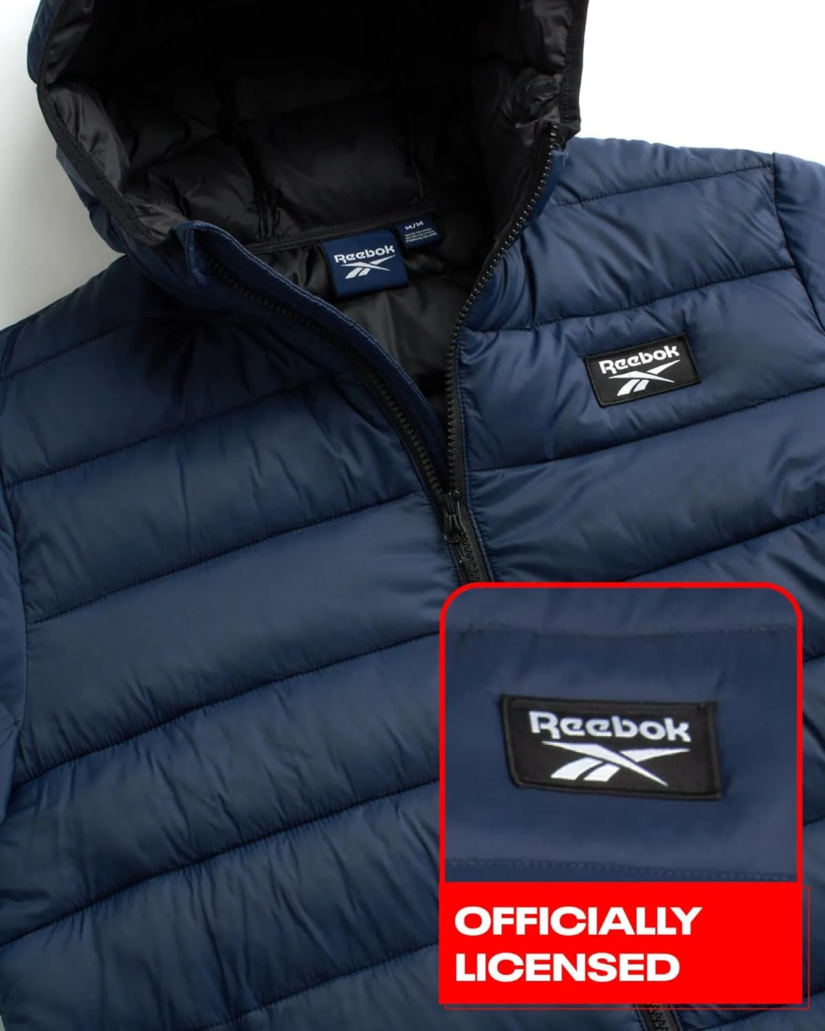 Reebok Mens Jacket - Lightweight Hooded Quilted Puffer Coat - Warm Insulated Winter Jacket for Men (S-4X)
