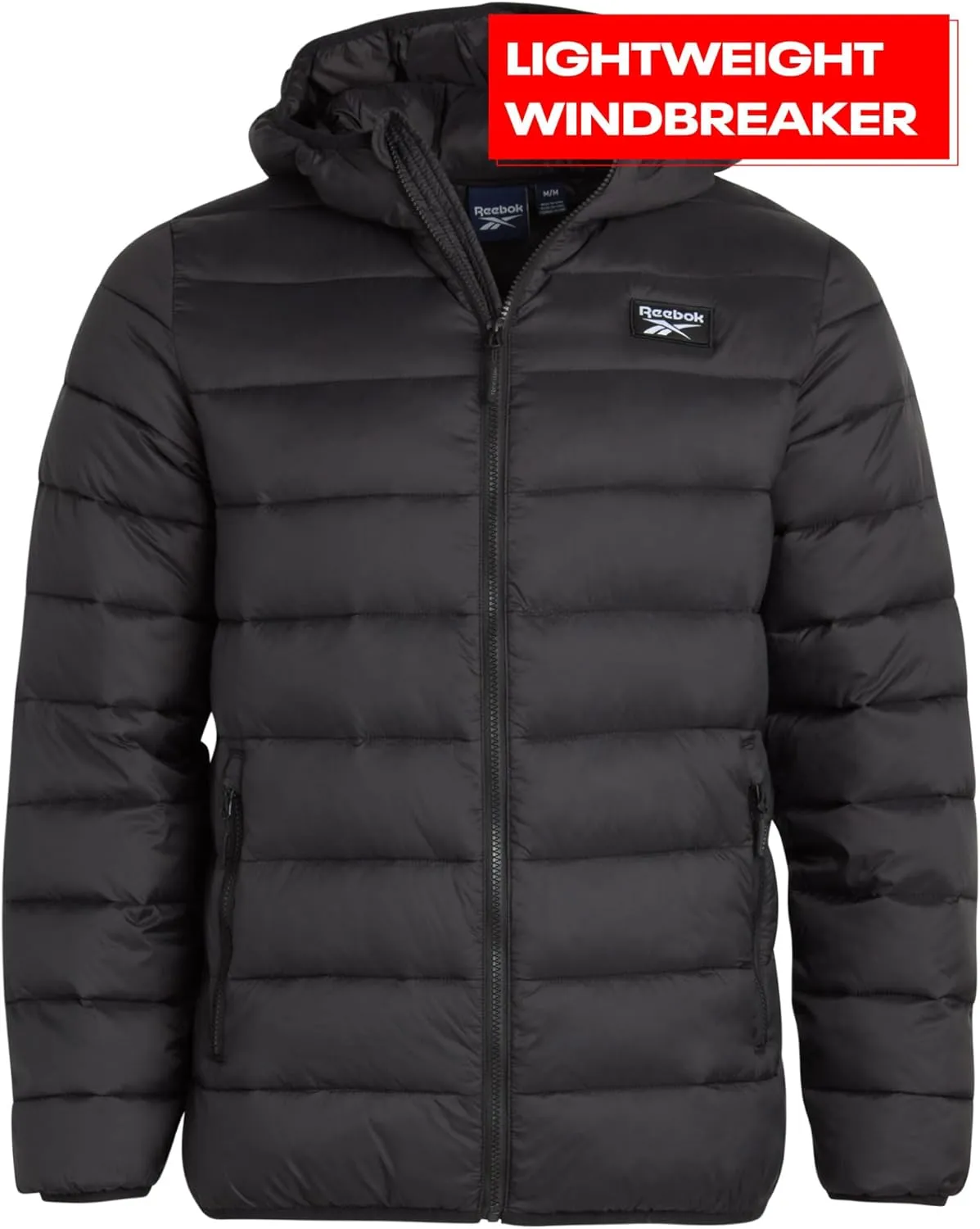 Reebok Mens Jacket - Lightweight Hooded Quilted Puffer Coat - Warm Insulated Winter Jacket for Men (S-4X)