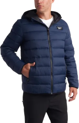 Reebok Mens Jacket - Lightweight Hooded Quilted Puffer Coat - Warm Insulated Winter Jacket for Men (S-4X)