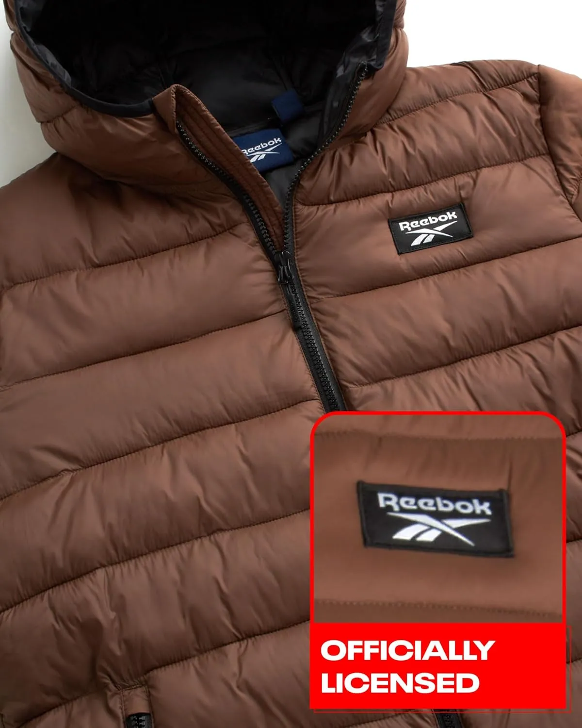 Reebok Men's Jacket – Lightweight Hooded Quilted Puffer Coat – Warm Insulated Winter Jacket for Men (S-4X)