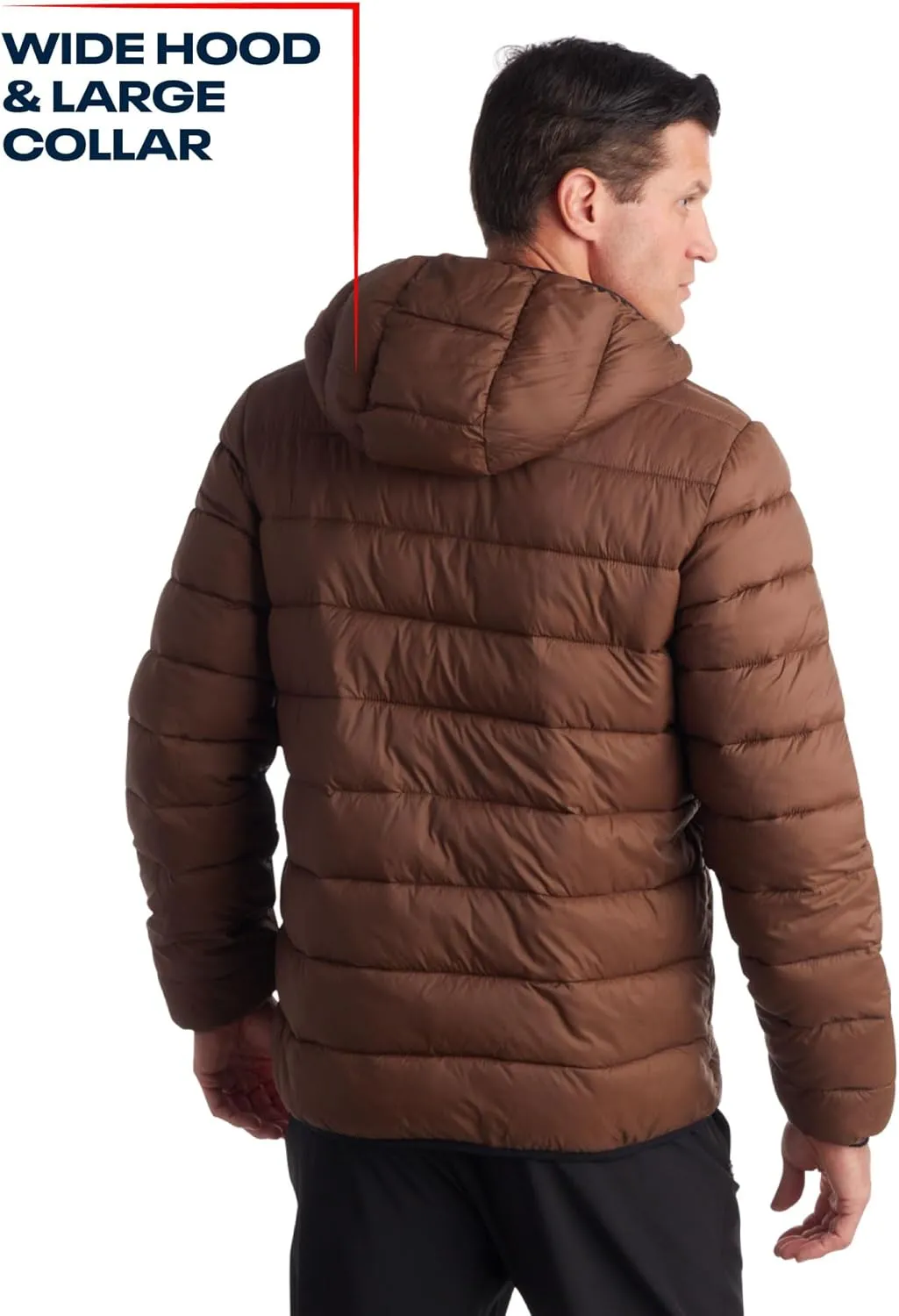 Reebok Men's Jacket – Lightweight Hooded Quilted Puffer Coat – Warm Insulated Winter Jacket for Men (S-4X)