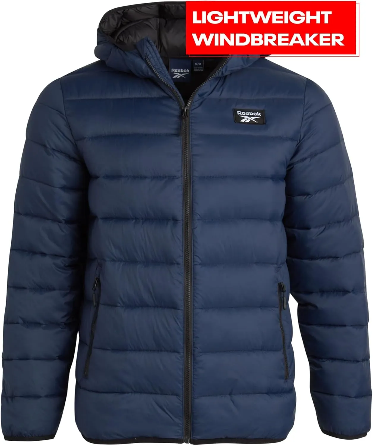 Reebok Mens Jacket - Lightweight Hooded Quilted Puffer Coat - Warm Insulated Winter Jacket for Men (S-4X)