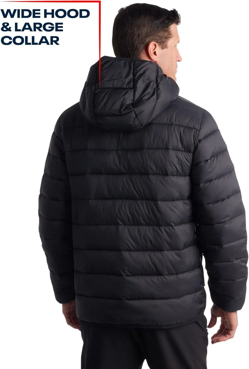 Reebok Mens Jacket - Lightweight Hooded Quilted Puffer Coat - Warm Insulated Winter Jacket for Men (S-4X)