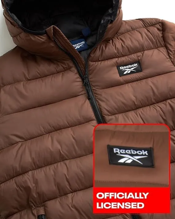 Reebok Mens Jacket - Lightweight Hooded Quilted Puffer Coat - Warm Insulated Winter Jacket for Men (S-4X)
