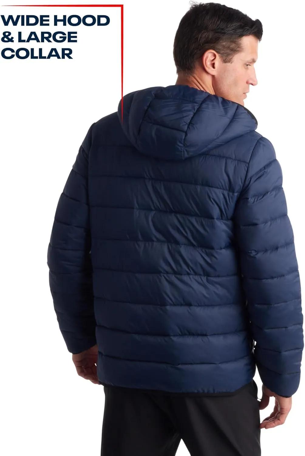 Reebok Mens Jacket - Lightweight Hooded Quilted Puffer Coat - Warm Insulated Winter Jacket for Men (S-4X)
