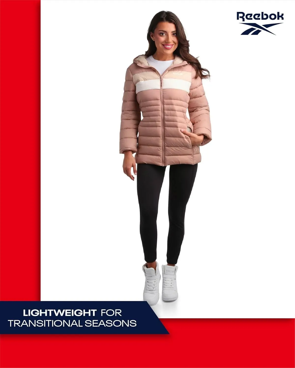 Reebok Women Jacket - Packable Quilted Puffer Coat – Casual Jacket for Women (S-XL)