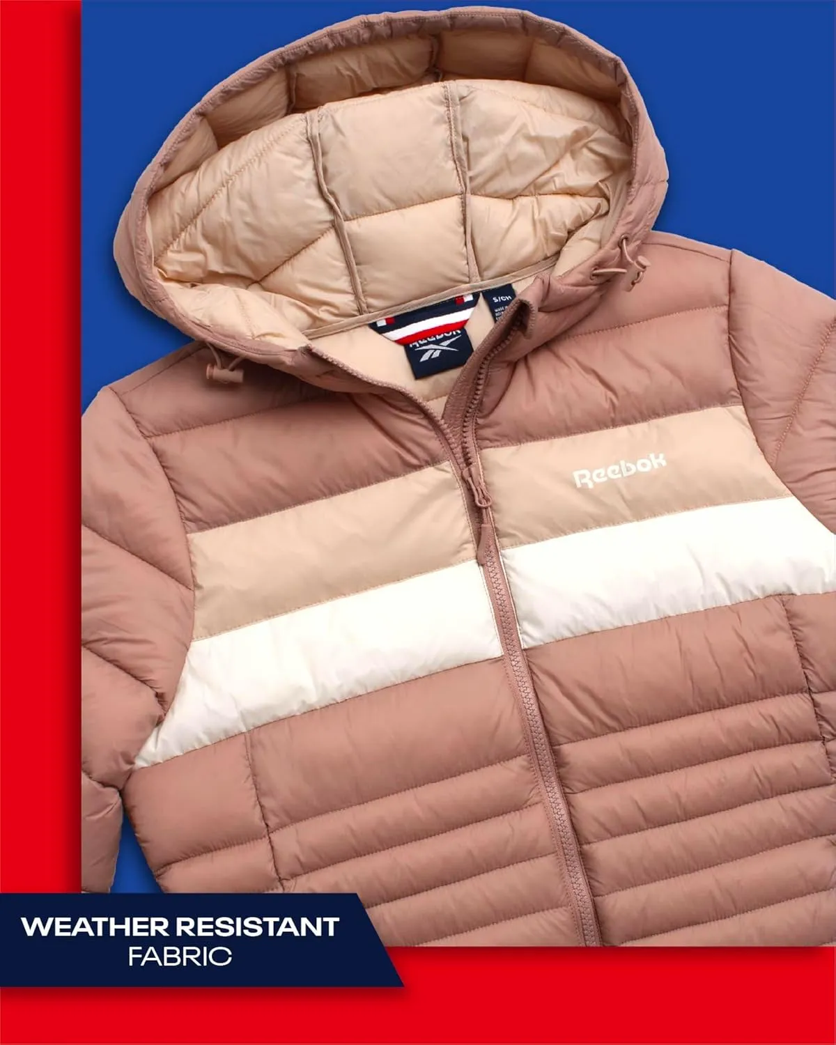 Reebok Women Jacket - Packable Quilted Puffer Coat – Casual Jacket for Women (S-XL)