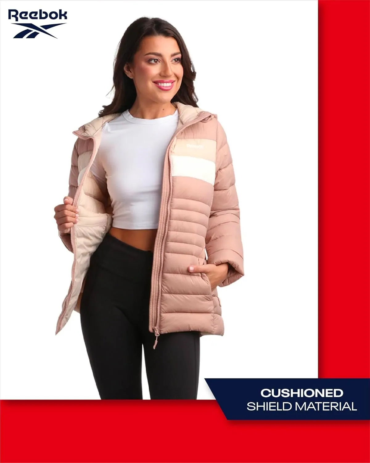 Reebok Women Jacket - Packable Quilted Puffer Coat – Casual Jacket for Women (S-XL)