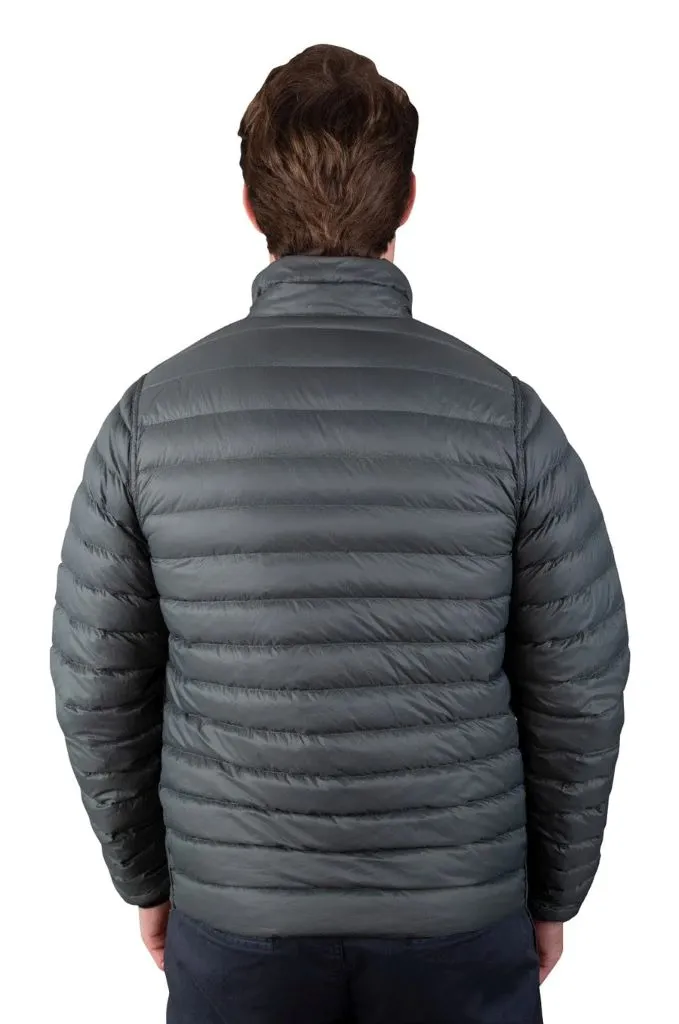 Regal Reversible Puffer in Black/Stormy Green