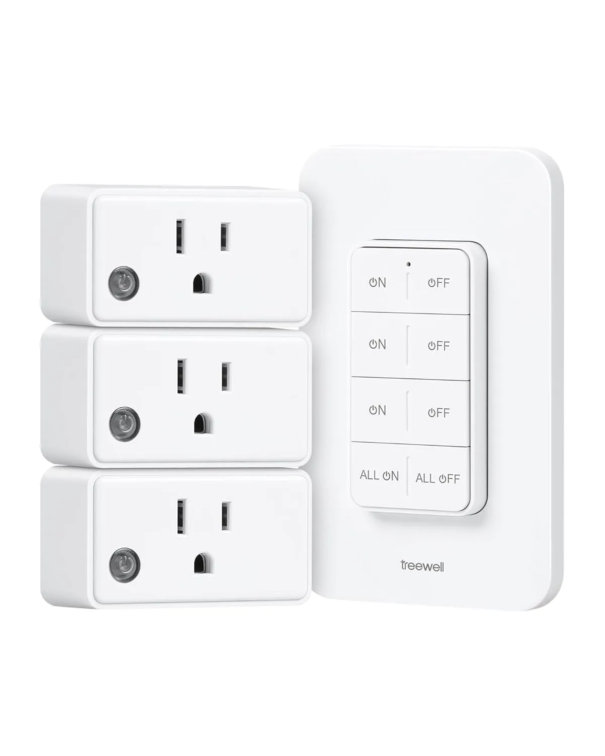 Remote Control Outlet Wireless Wall Mounted Light Switch, Programmable and Expandable Remote Light Switch Kit, No Wiring Needed, 200 Ft RF Range, 15A/1875W, Compact Design, ETL Listed