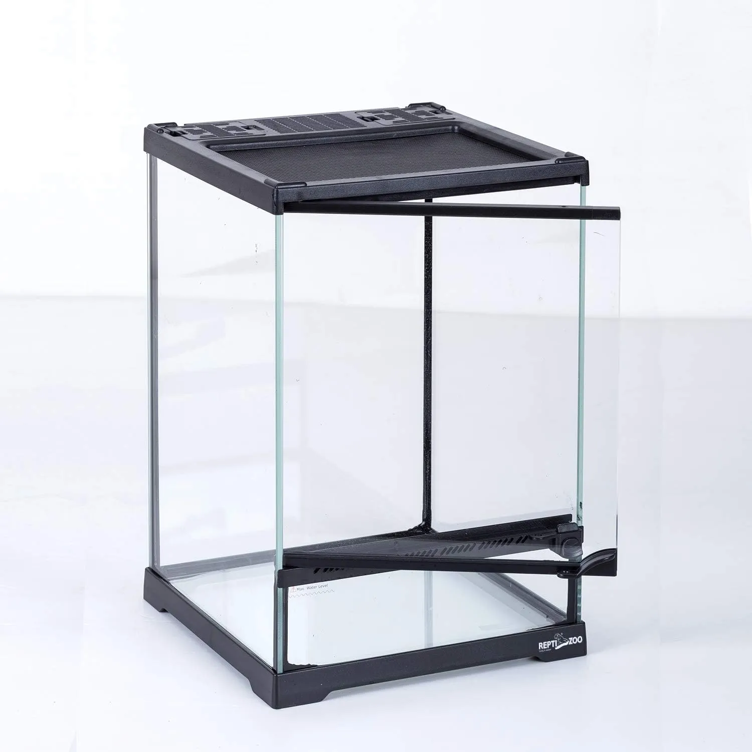 REPTIZOO Glass Terrarium Tank 8"x8"x12", Front Opening Door Full View Visually Appealing Mini Reptile or Amphibians Habitat