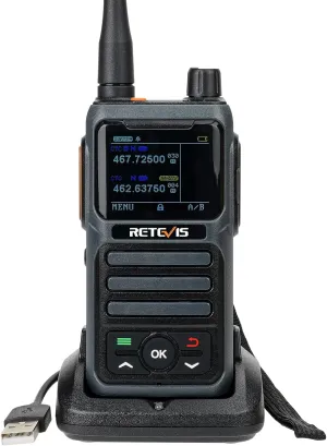 Retevis RB17P Walkie Talkies for Adults, GMRS 2 Way Radio Long Range Walkie Talkies Rechargeable with 2200mAh Battery, SOS Siren, NOAA Scanning & Receiving for Hikers, Campers and Hunters (1 Pack)